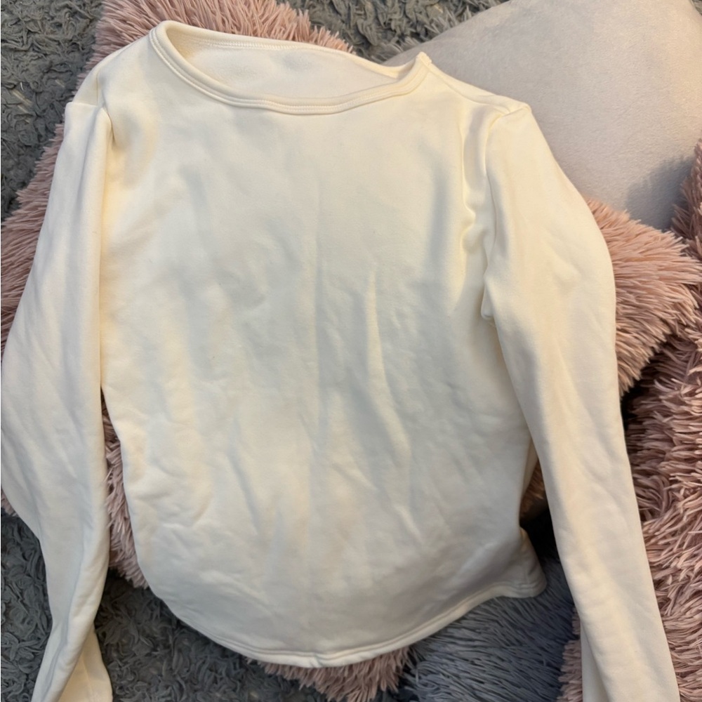 THERMAL Cream Long Sleeve Top